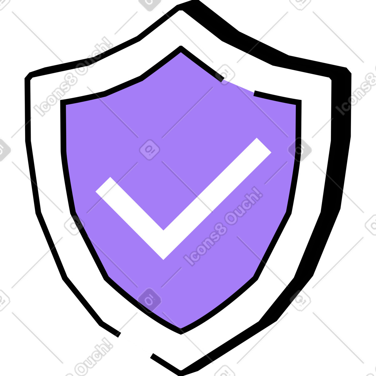 Schild-Illustration im Amethyst-Stil als Download in PNG, SVG