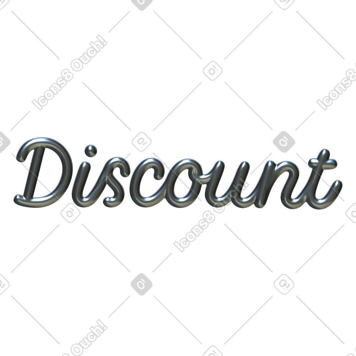 3d-text-rabatt-metallic-effekt-Illustration im Lettering-Stil als Download in PNG, SVG