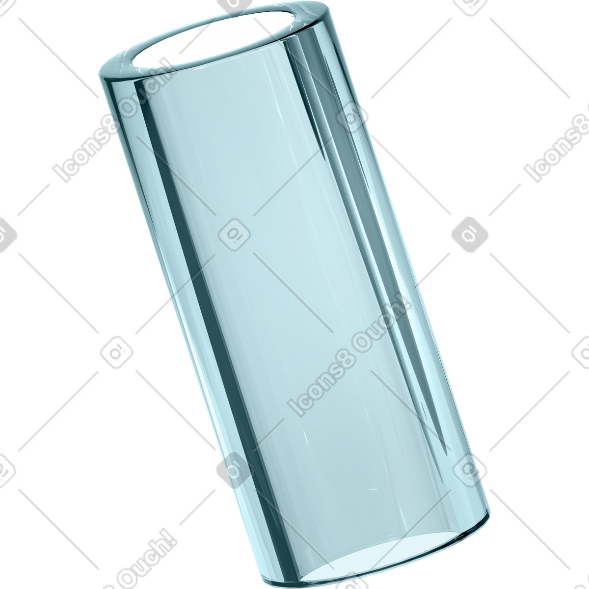 Monochrome glass tube illustrazione in stile 3D Glassy scarica in PNG, SVG