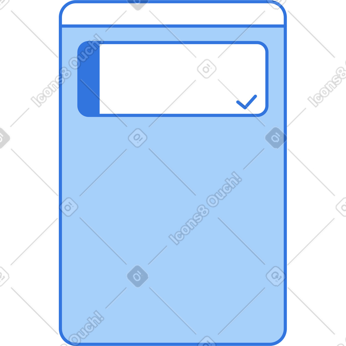 Column with ready task illustration in Sky style download in PNG, SVG