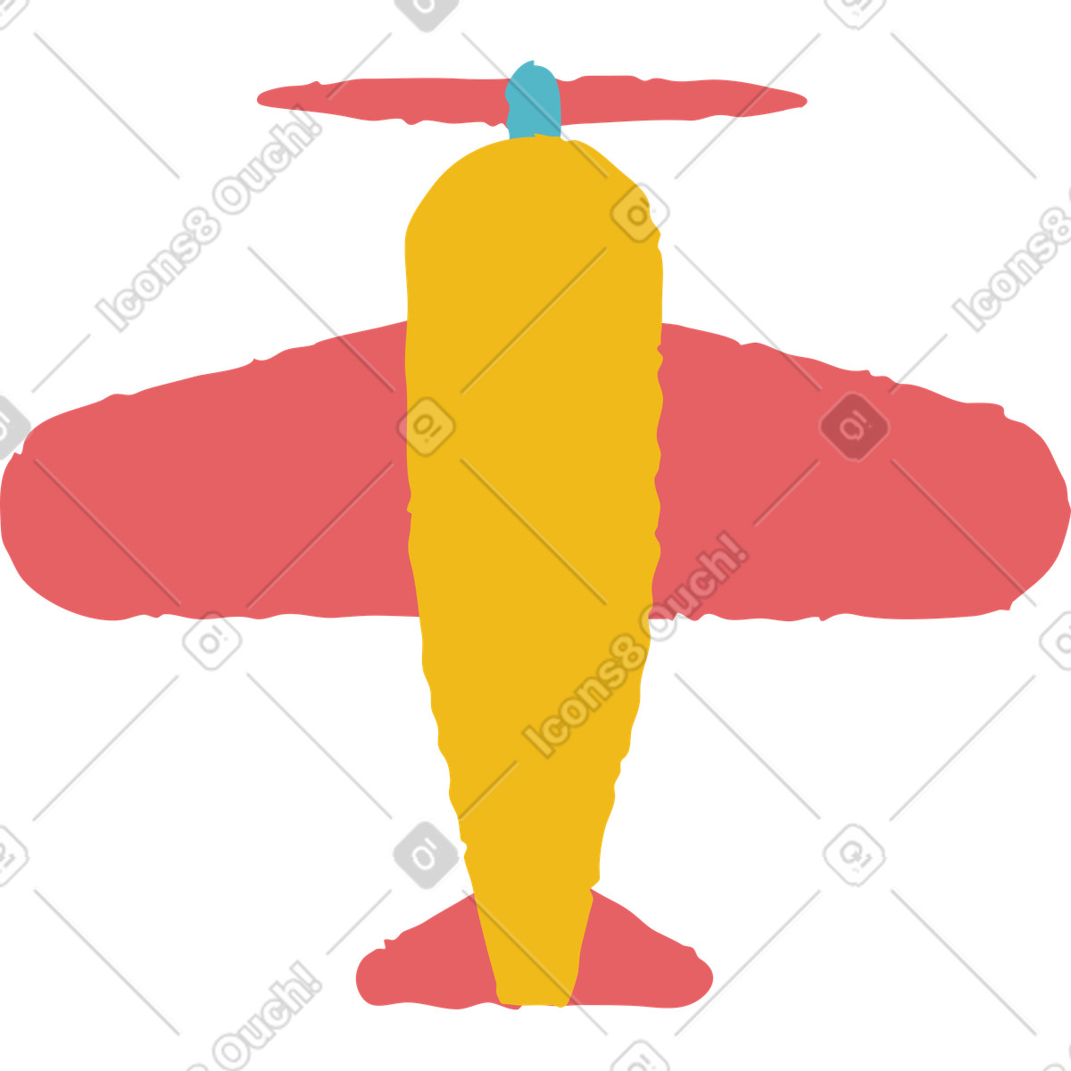 Illustration Avion dans le style Flamenco à télécharger aux formats PNG, SVG
