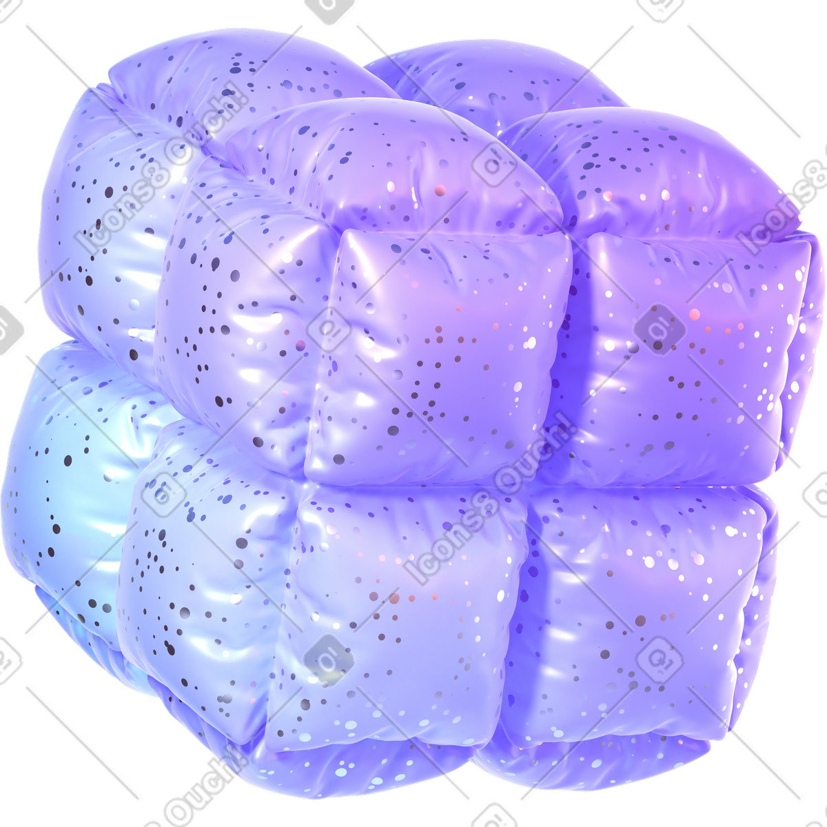 Ilustração de Figura abstrata cubo inflado em no estilo 3D Glassy para baixar em PNG, SVG