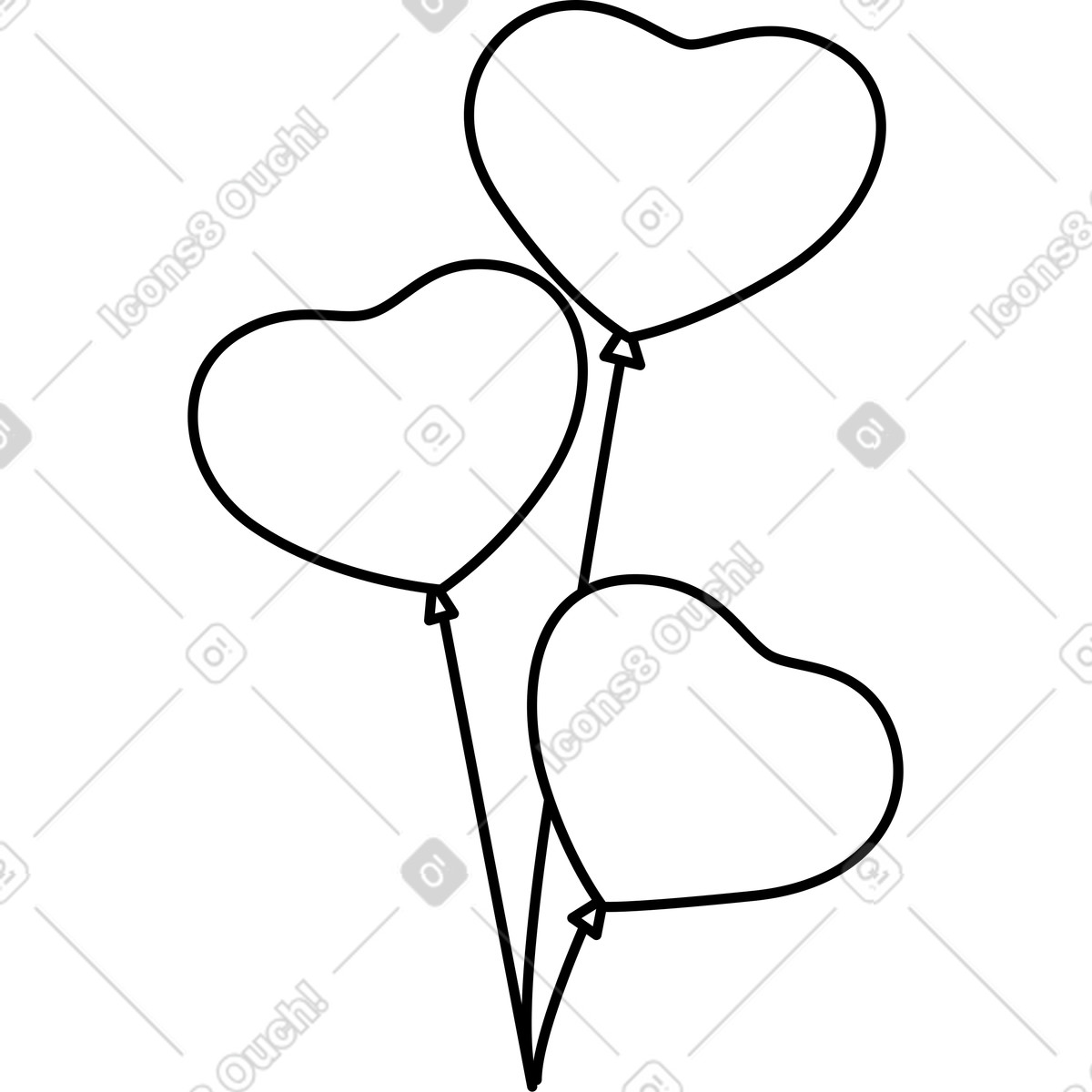 Balloons illustration in Weekday style download in PNG, SVG