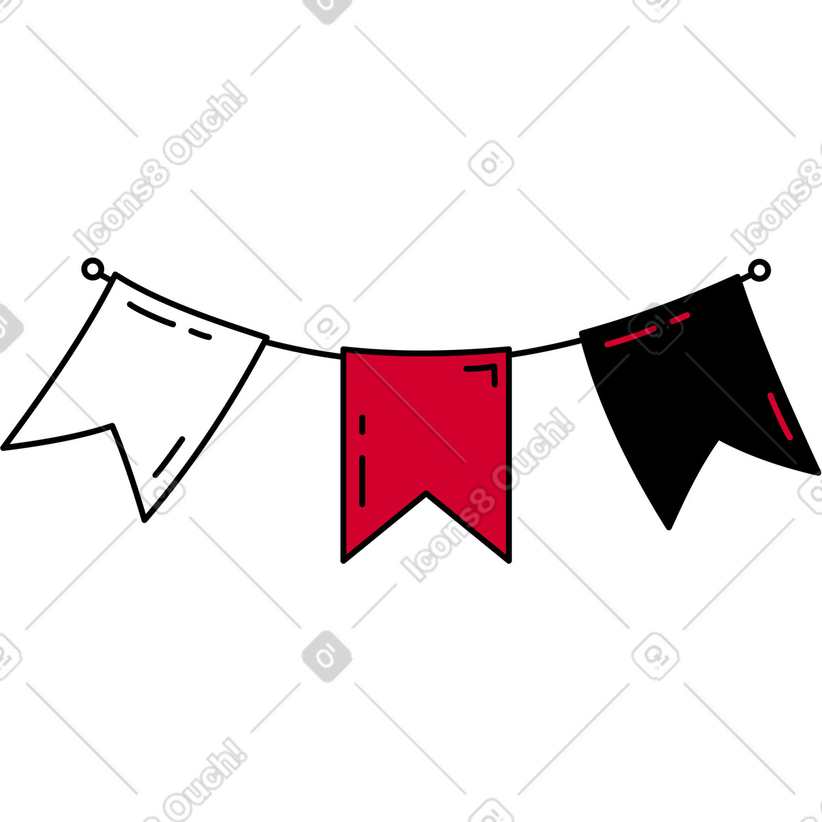 Girlande mit fahnen-Illustration im Ruby-Stil als Download in PNG, SVG