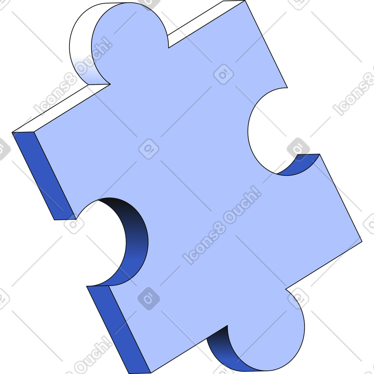 Ilustración Pieza de puzzle en estilo Techny a descargar en PNG y SVG