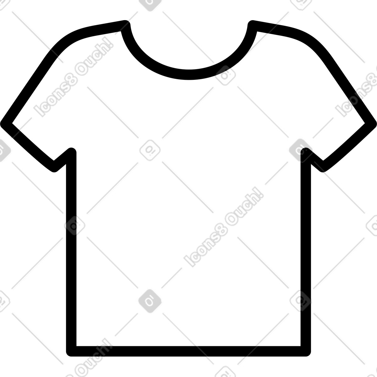 Weißes t-shirt-Illustration im Transistor-Stil als Download in PNG, SVG