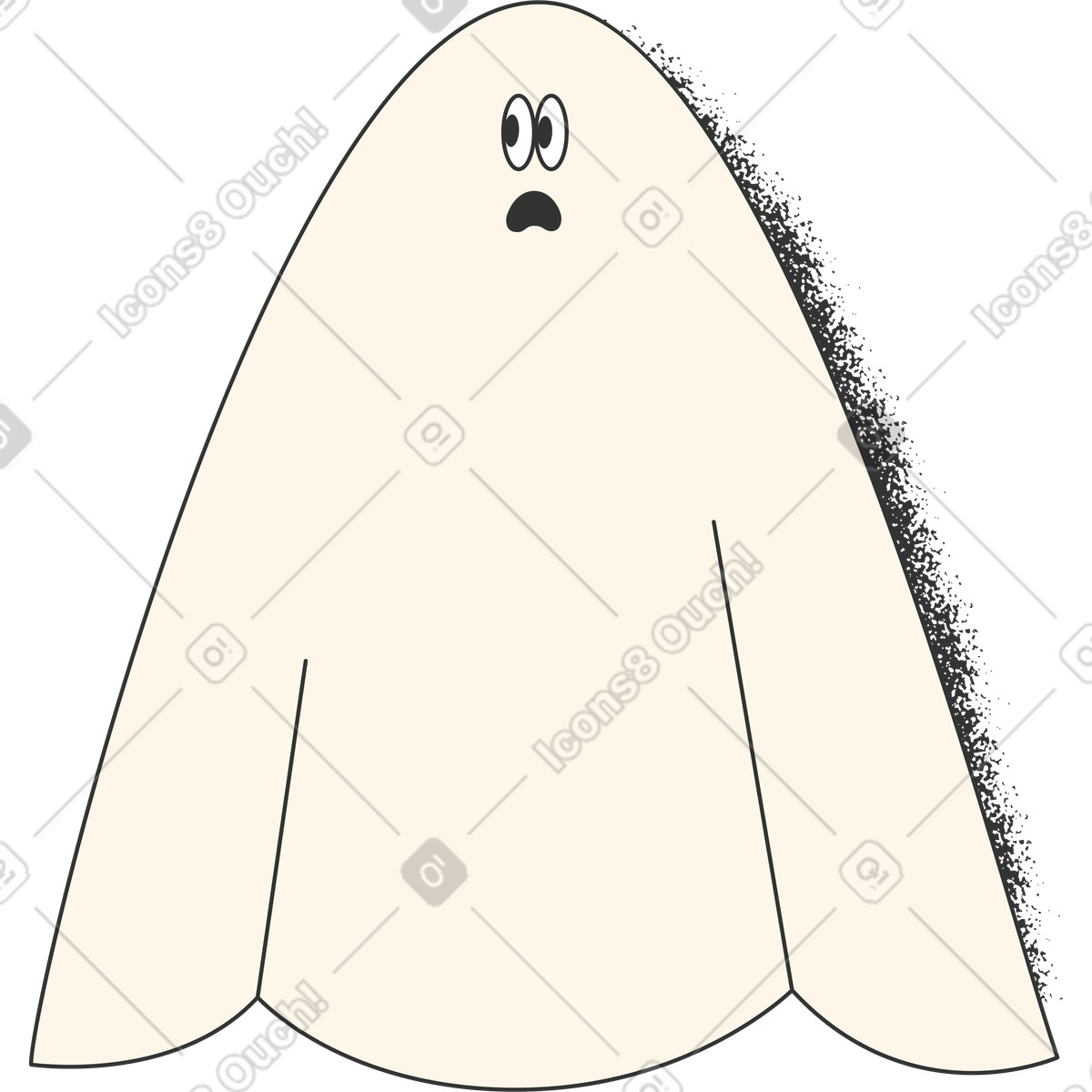 Crayon スタイルの 幽霊衣装 のイラストをPNG、SVG形式でダウンロード