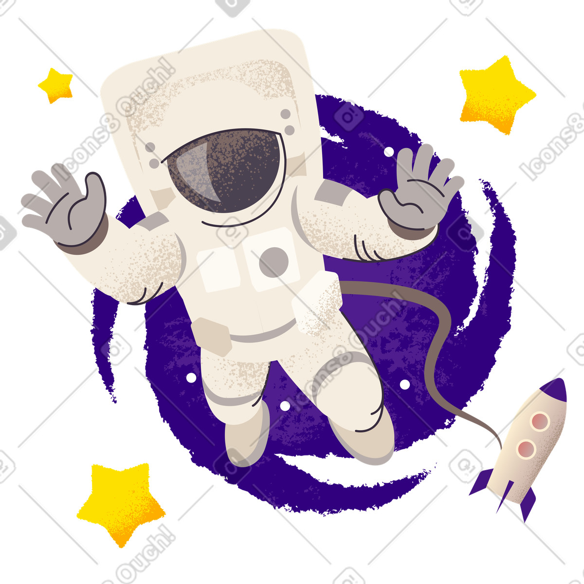 Astronaut flying in outer space illustration in PNG, SVG