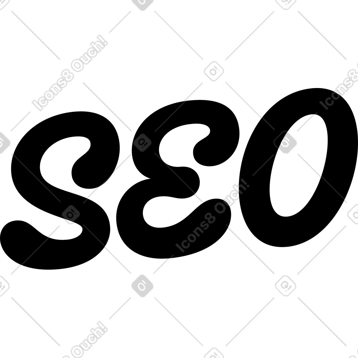 Ilustración Rotulación de texto seo en negro estilo Airy a descargar PNG y SVG