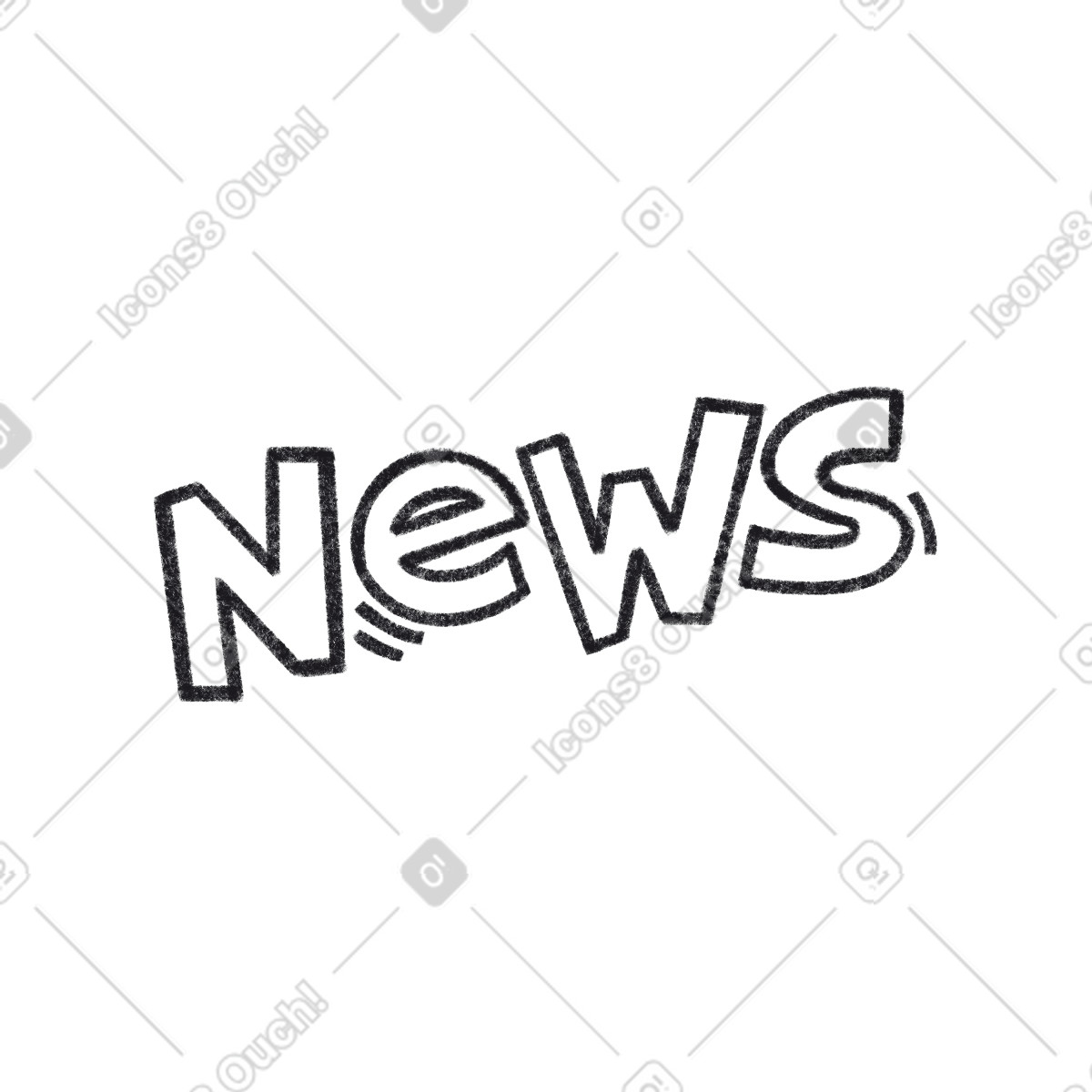 Inscription news illustration in Bonbon Line style download in PNG, SVG