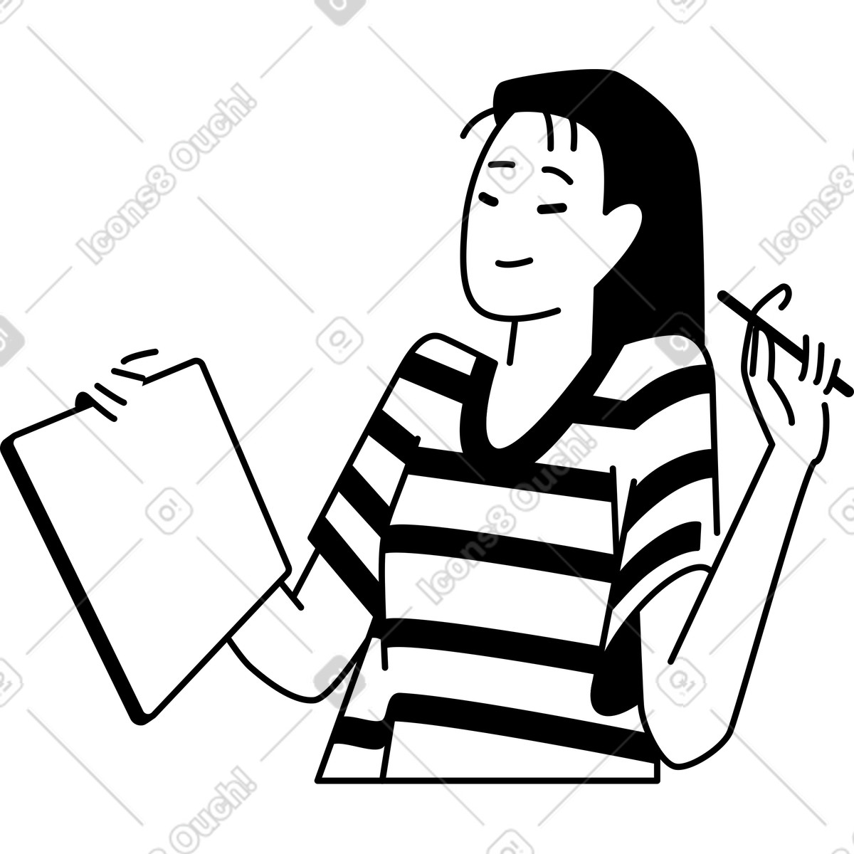 下载 Weekday 风格的 在平板电脑上绘画的女人 插画，支持 PNG、SVG 格式