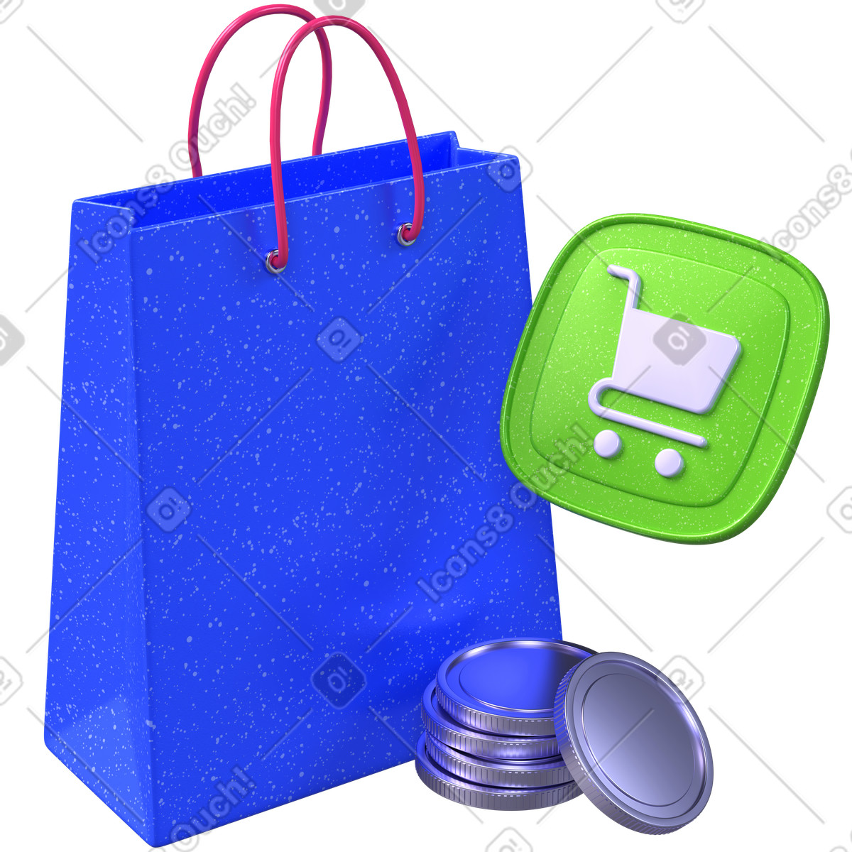 Online shopping, Purchase bag, Digital checkout illustration in PNG, SVG