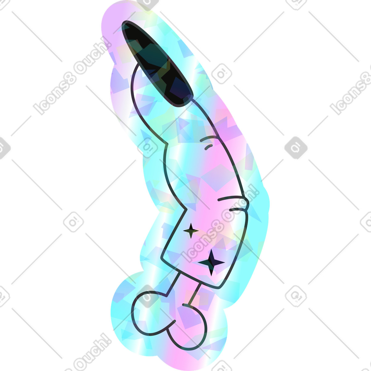 Dito illustrazione in stile Holostickers scarica in PNG, SVG