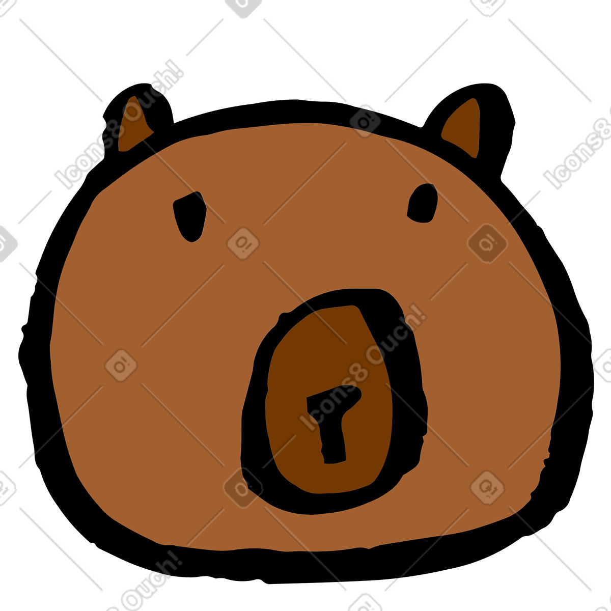 Ilustração de Cabeça urso em no estilo Scandi para baixar em PNG, SVG