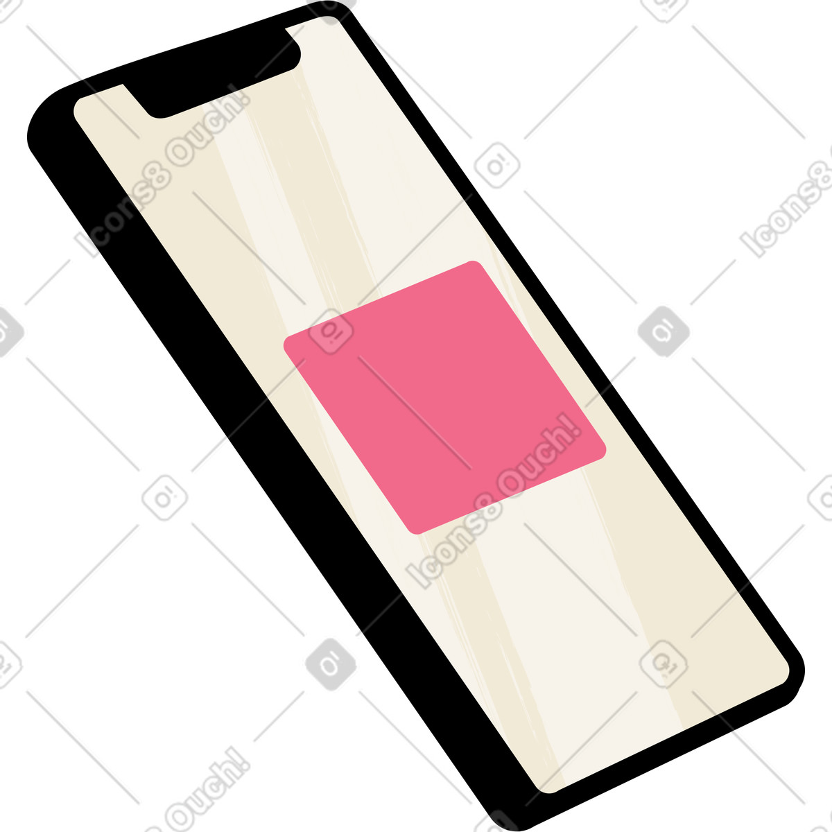 Cell phone illustration in Juicy style download in PNG, SVG