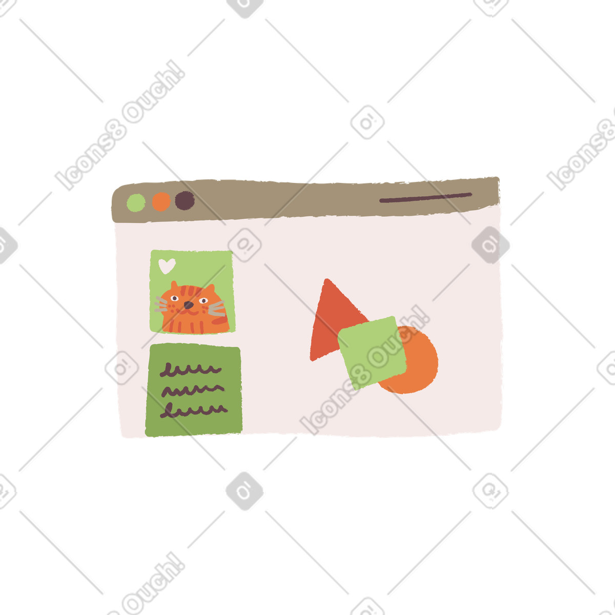 Profilseite von ginger cat auf der website-Illustration im -Stil als Download in PNG, SVG