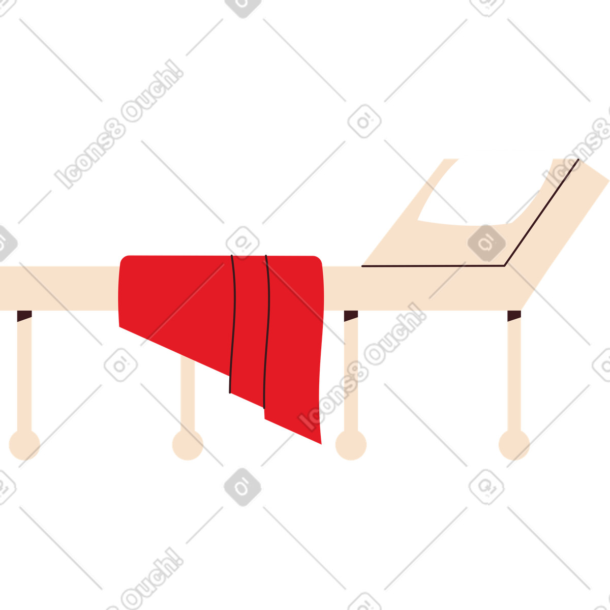 Illustration Divan médical dans le style Folks à télécharger aux formats PNG, SVG