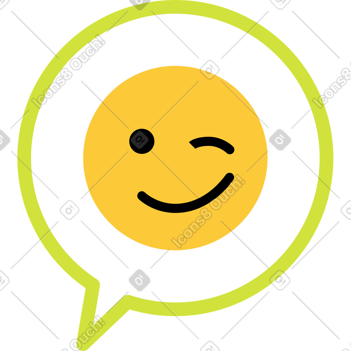 Ilustração de Balão fala com carinha sorridente em no estilo Juicy para baixar em PNG, SVG
