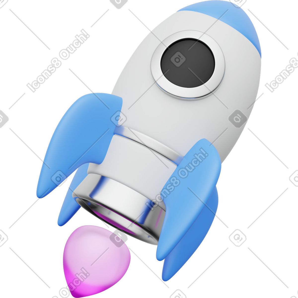 Illustration Rocket launch symbolizing startup growth and ambitious business expansion goals dans le style 3D Playful à télécharger aux formats PNG, SVG
