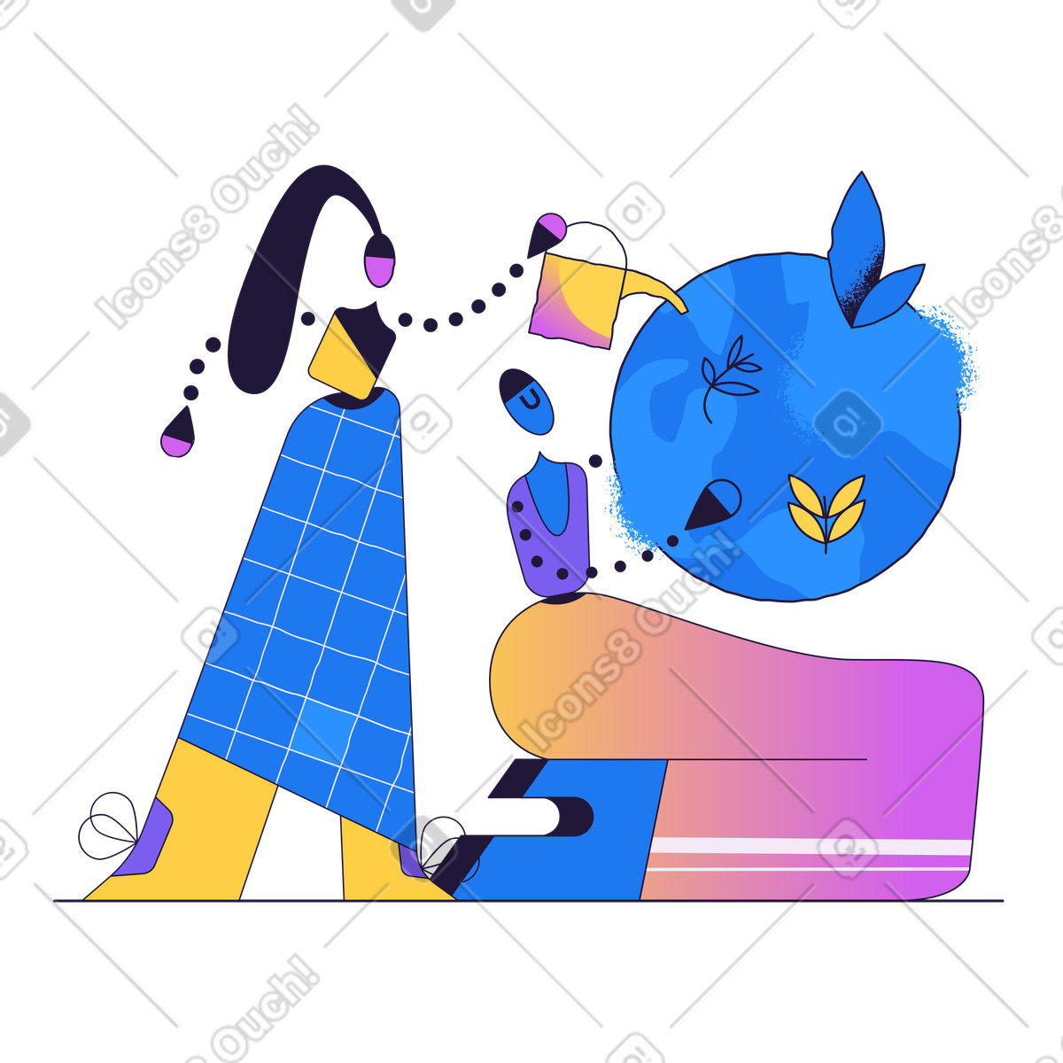 Illustration Sauver la planète dans le style Conifer à télécharger aux formats PNG, SVG