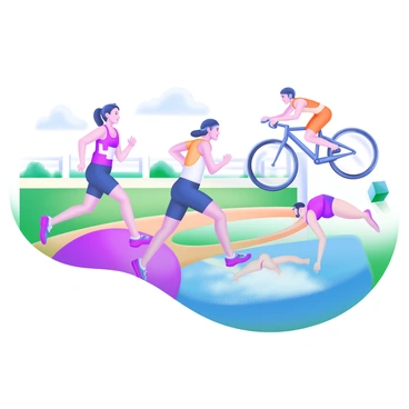 A dynamic scene of athletes in realistic motion versus their illustrated counterparts