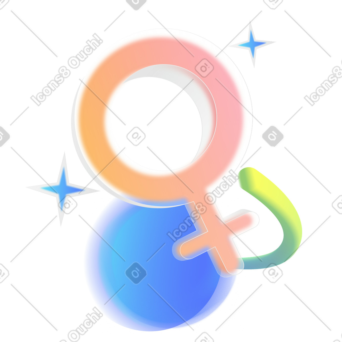 Simbolo di venere per il genere femminile illustrazione in stile Morphis scarica in PNG, SVG