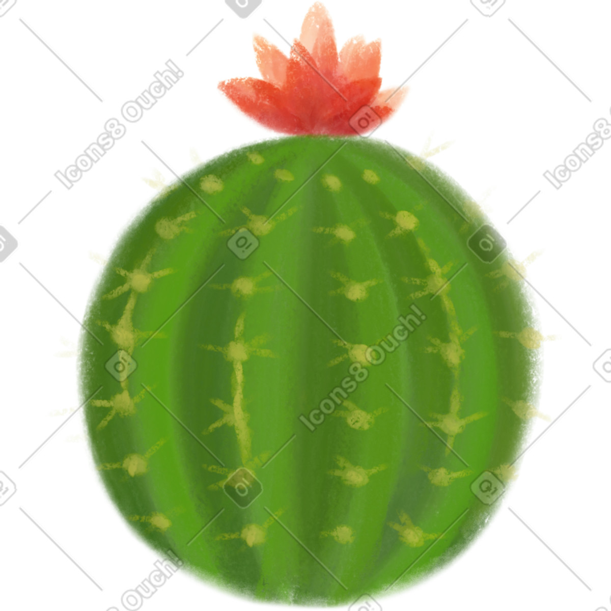 Hand drawn cactus silhouette with bold thorns rustic illustration clipart PNG SVG GIF