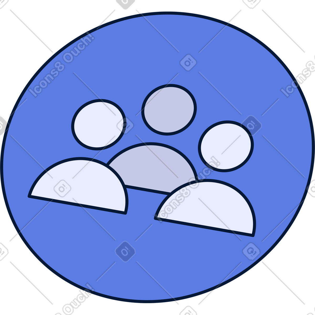 Users group symbol for team management profiles and shared access illustration in Neat style download in PNG, SVG