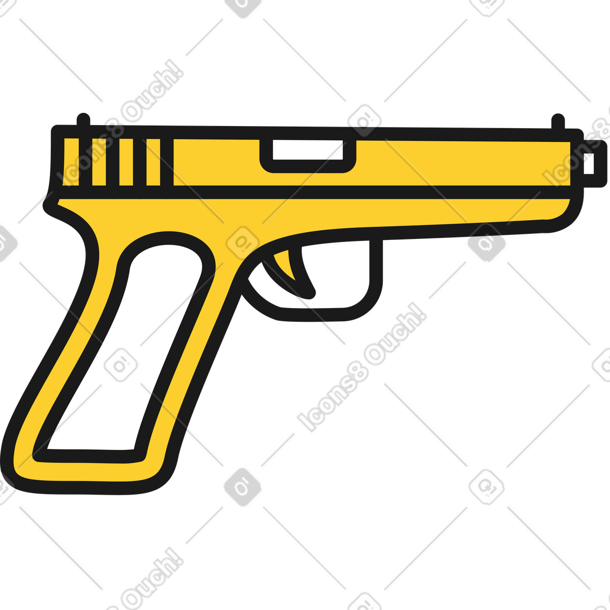 Illustration Arme pistolet dans le style Taxi à télécharger aux formats PNG, SVG