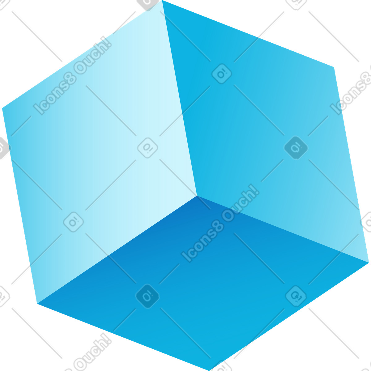 Blue cube illustration in Colors style download in PNG, SVG