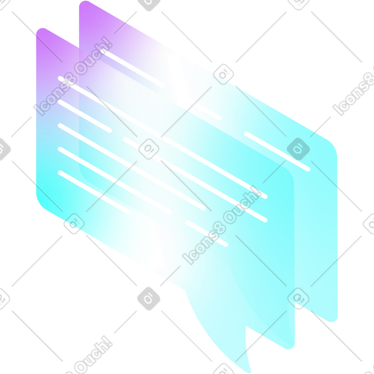 Isometric dialog bubbles illustration in PNG, SVG