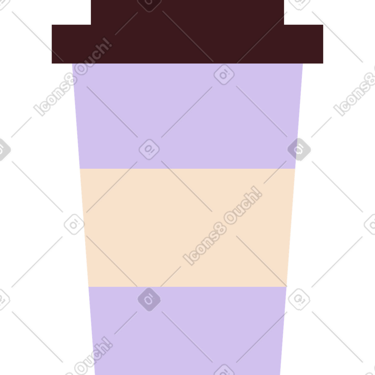 Cup of coffee with lid illustration in Folks style download in PNG, SVG