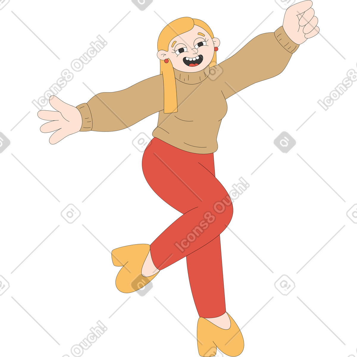 Ilustração de Mulher com os estrelinhas em no estilo Sitcom para baixar em PNG, SVG