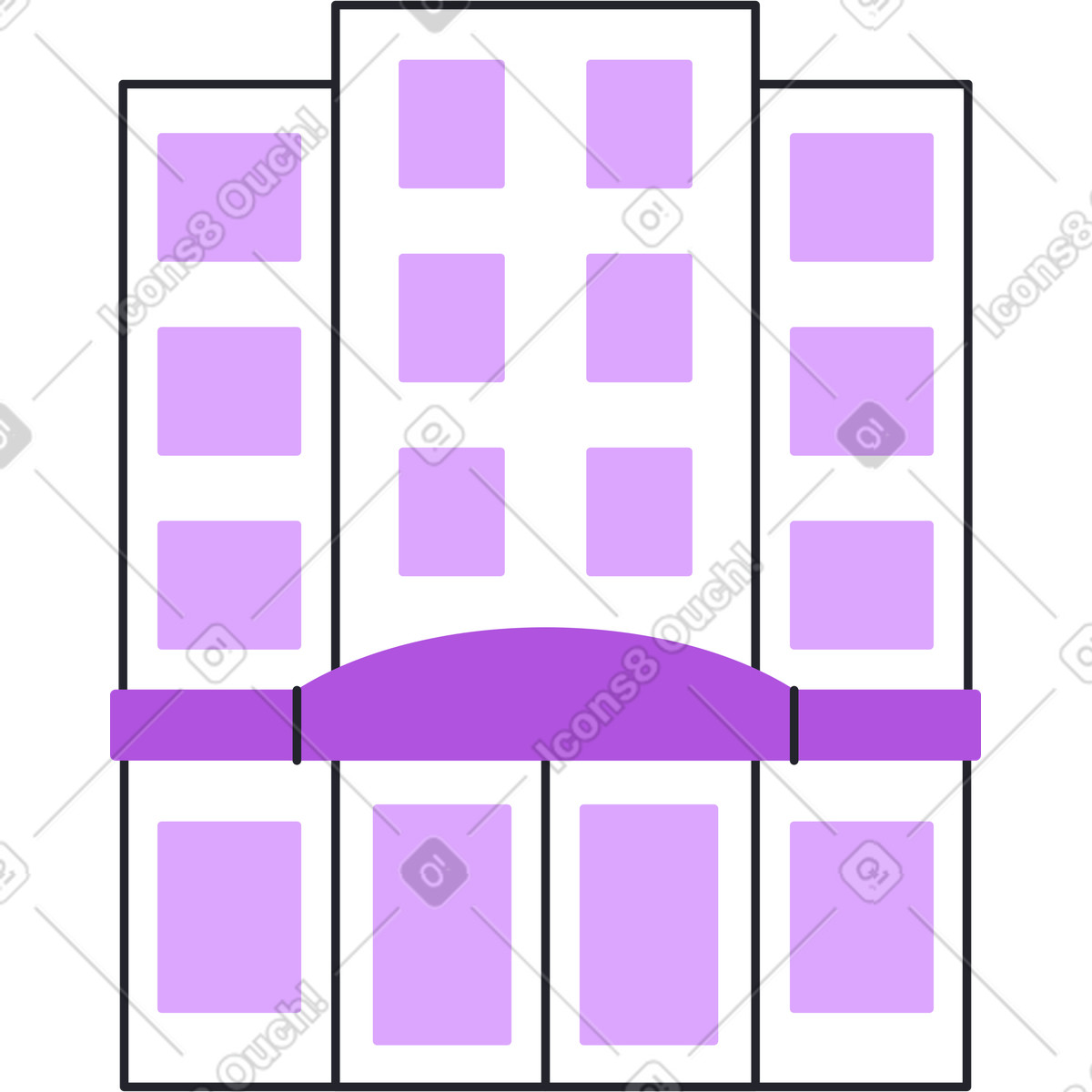 Illustration Petit hôtel simple dans le style Grapy à télécharger aux formats PNG, SVG