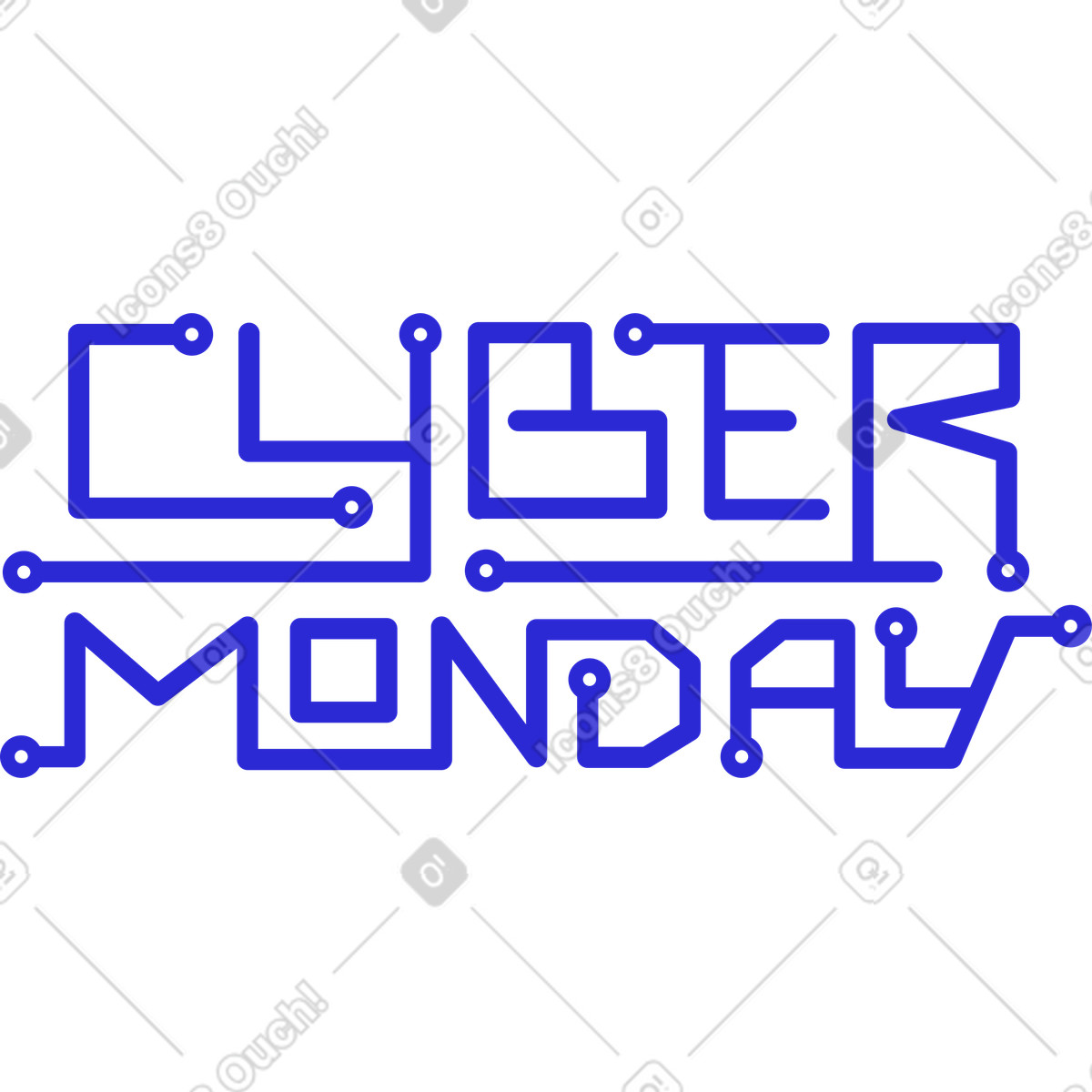 Lettering testo cyber lunedì illustrazione in stile scarica in PNG, SVG