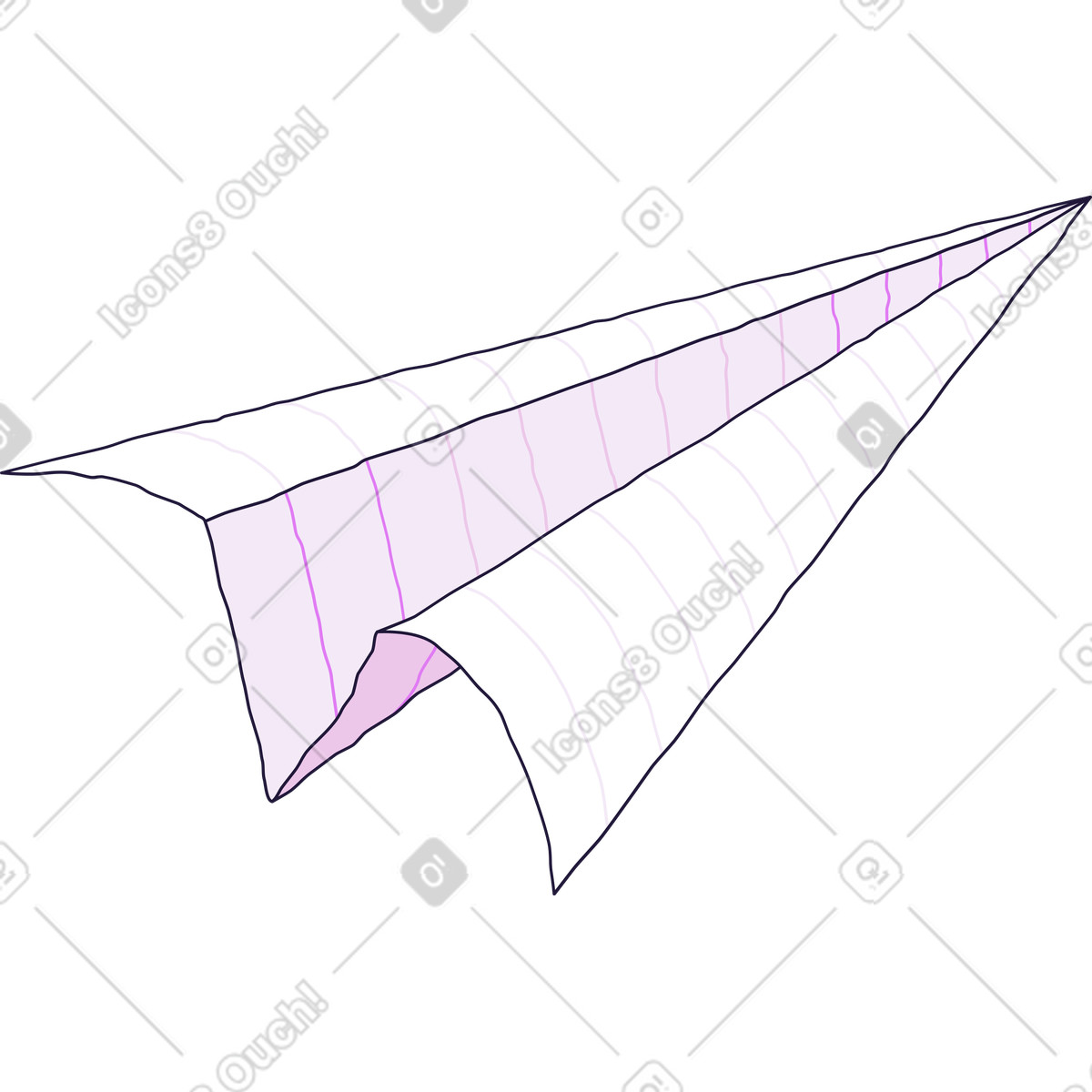Ilustración Avion de papel- en estilo Conifer a descargar en PNG y SVG