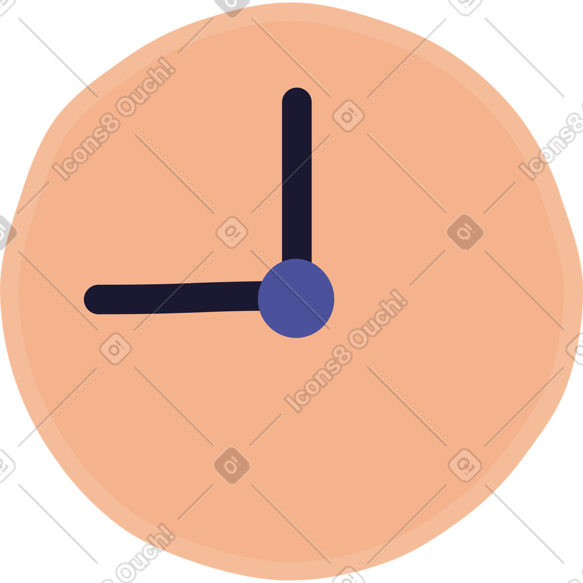 Gelbe uhr-Illustration im Stripy-Stil als Download in PNG, SVG