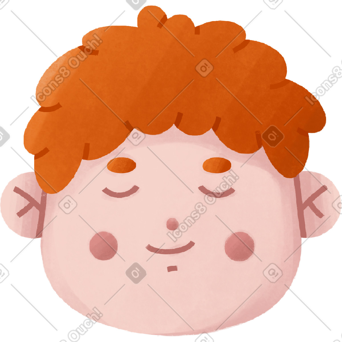 Ilustração de Man smiles em no estilo Bonbon para baixar em PNG, SVG