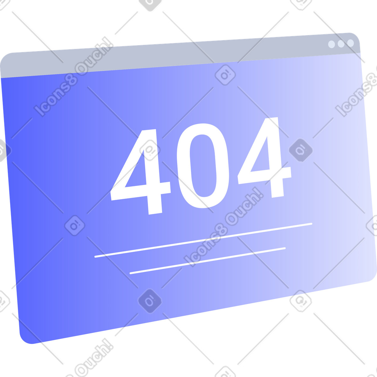 Ilustración Ventana con error 404 en estilo Lucent a descargar en PNG y SVG