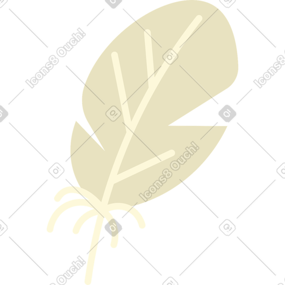 Feather illustration in Arabica style download in PNG, SVG
