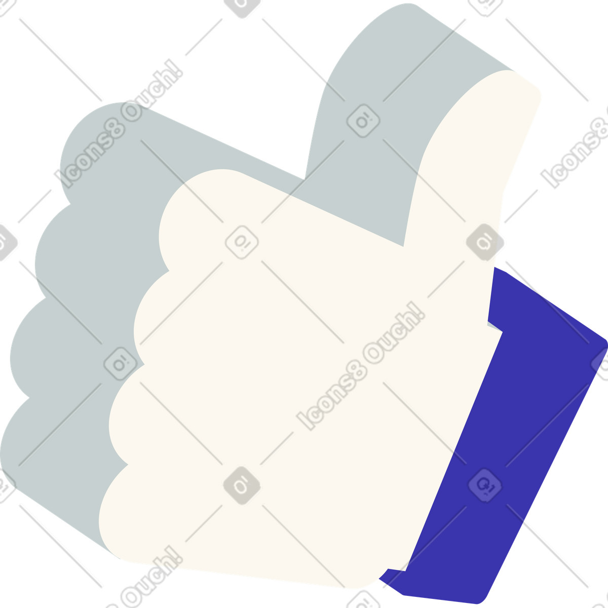 Illustration Pouces vers le haut dans style Fizzy à télécharger aux formats PNG, SVG