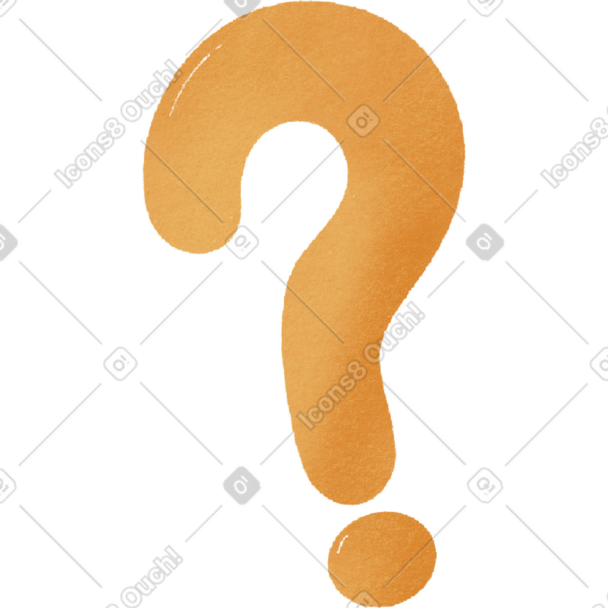 Ilustración Yellow question mark en estilo Woolly a descargar en PNG y SVG