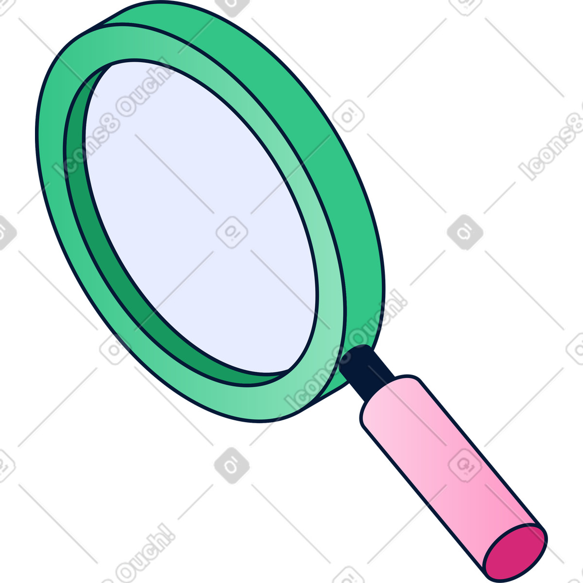 Magnifying glass illustration in Neat style download in PNG, SVG