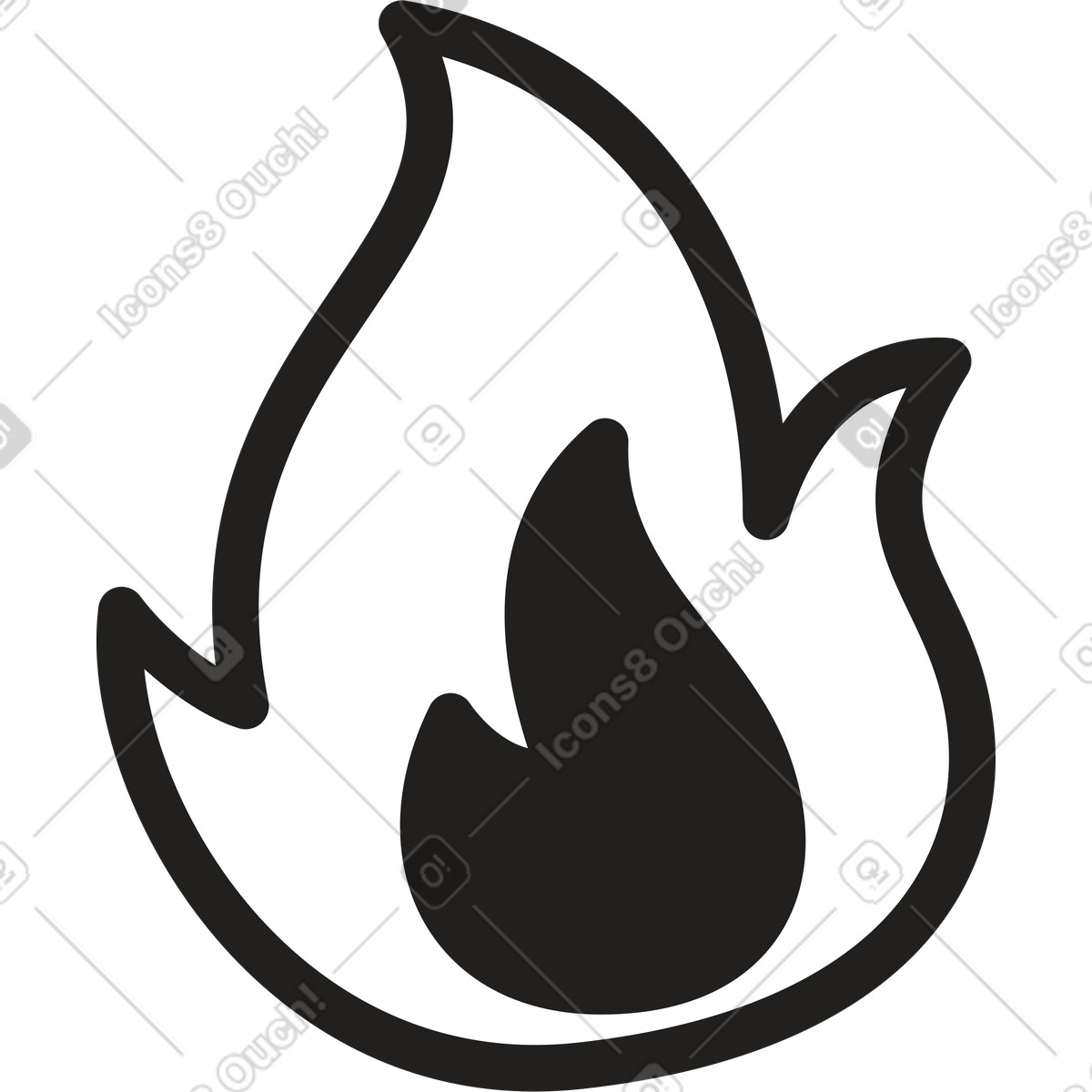 Fire icon illustration in Little style download in PNG, SVG