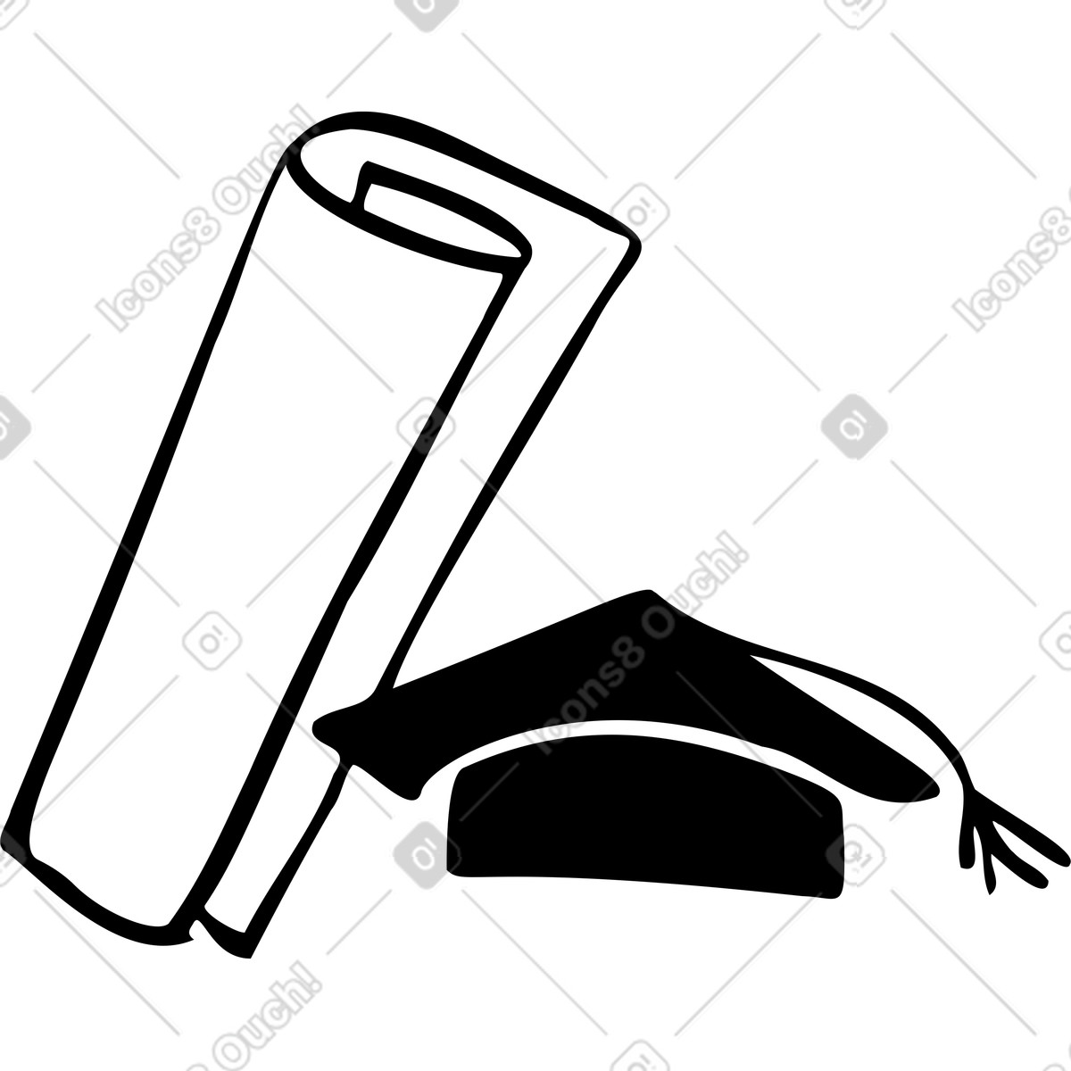 Diploma and graduation hat illustration Graduate clipart image in PNG SVG