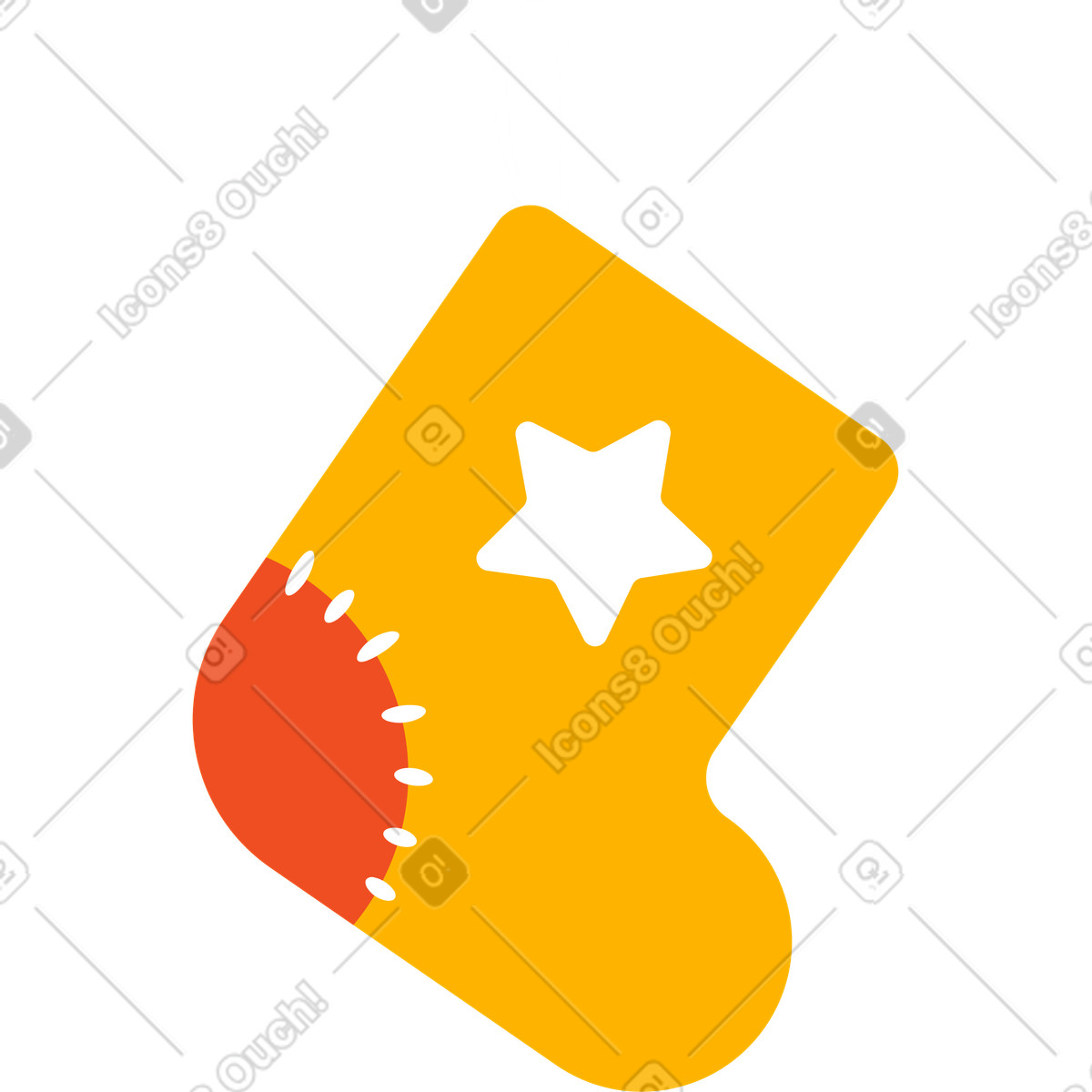 Christmas sock illustration in Flame style download in PNG, SVG