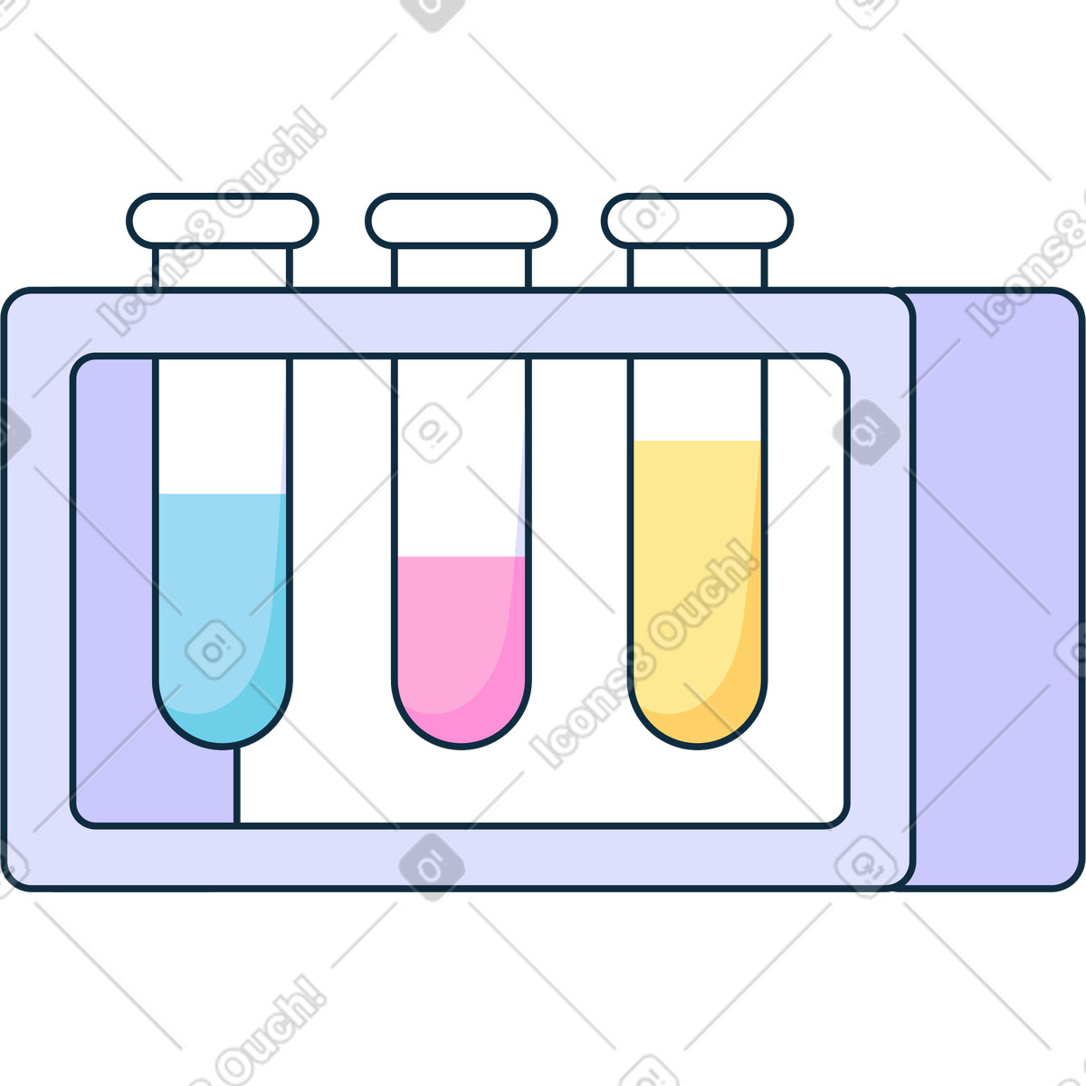 Supporto con tre provette illustrazione in stile Bubble gum scarica in PNG, SVG