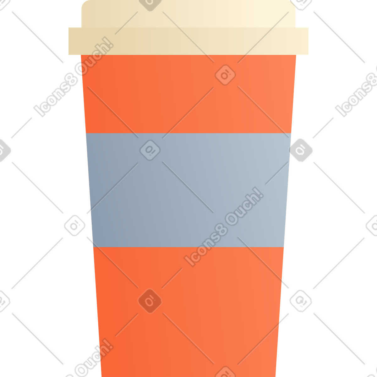 Ilustración Taza de café con soporte en estilo Silky a descargar en PNG y SVG