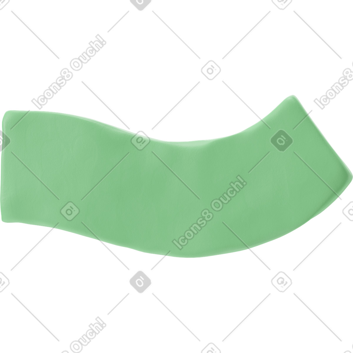 3D Stripy スタイルの 緑色の布を巻いた腕 のイラストをPNG、SVG形式でダウンロード