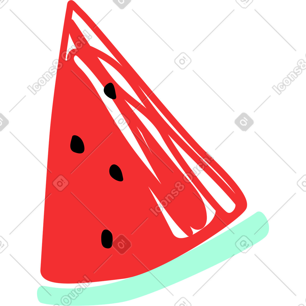Watermelon slice illustration in Spicy style download in PNG, SVG